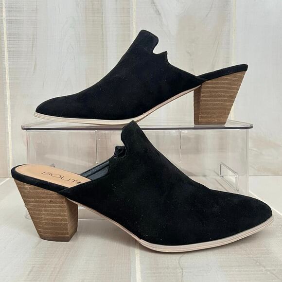 Corkys Footware Haisley Heeled Pointed Toe Mules Women’s Size 9 Black Faux Suede - Picture 5 of 9